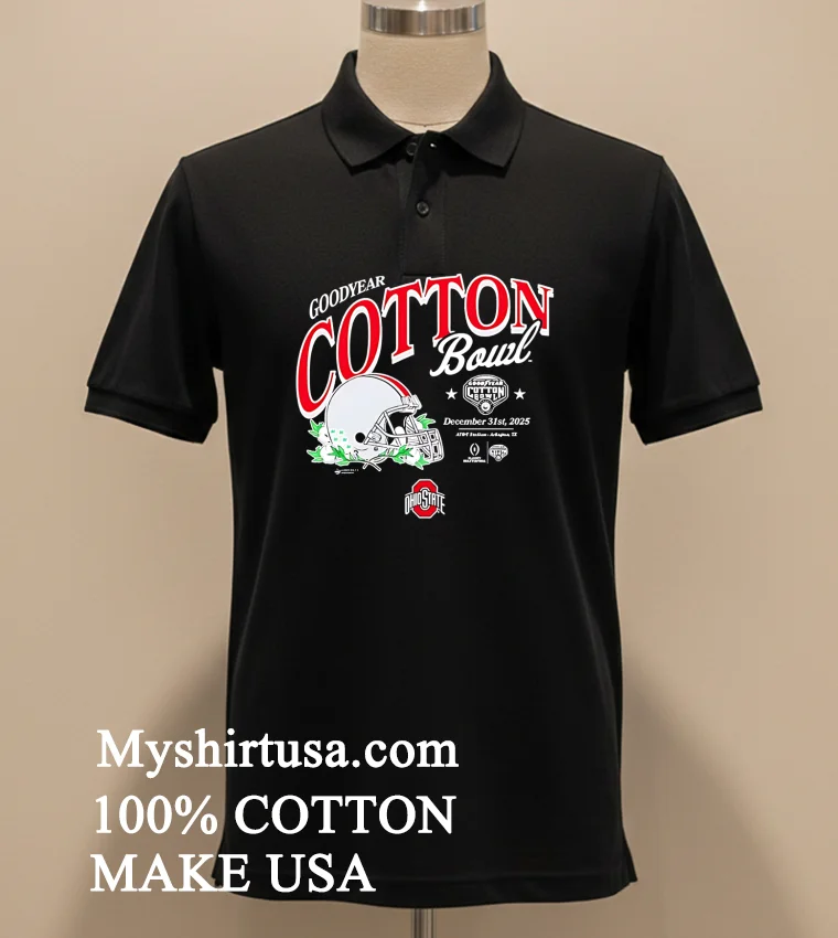 Ohio State Buckeyes Football 2025 Cotton Bowl Helmet Shirt - balck-shirt Ohio State Buckeyes Football 2025 Cotton Bowl Helmet Shirt Balck Shirt 2