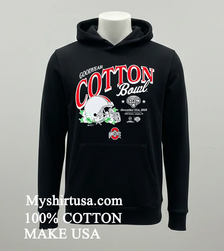 Ohio State Buckeyes Football 2025 Cotton Bowl Helmet Shirt - balck-shirt Ohio State Buckeyes Football 2025 Cotton Bowl Helmet Shirt Balck Shirt