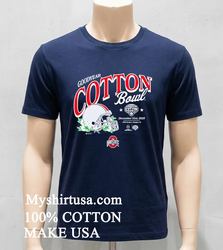 Ohio State Buckeyes Football 2025 Cotton Bowl Helmet Shirt Navy Shirt