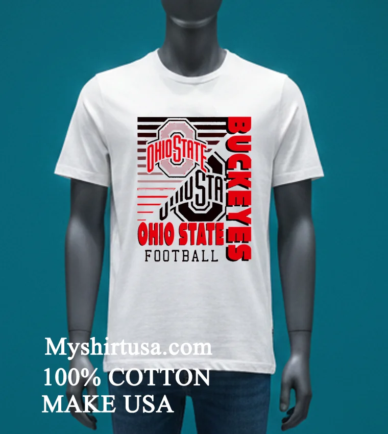 Ohio State Buckeyes Football Throwback Washed Shirt White T Shirt 3