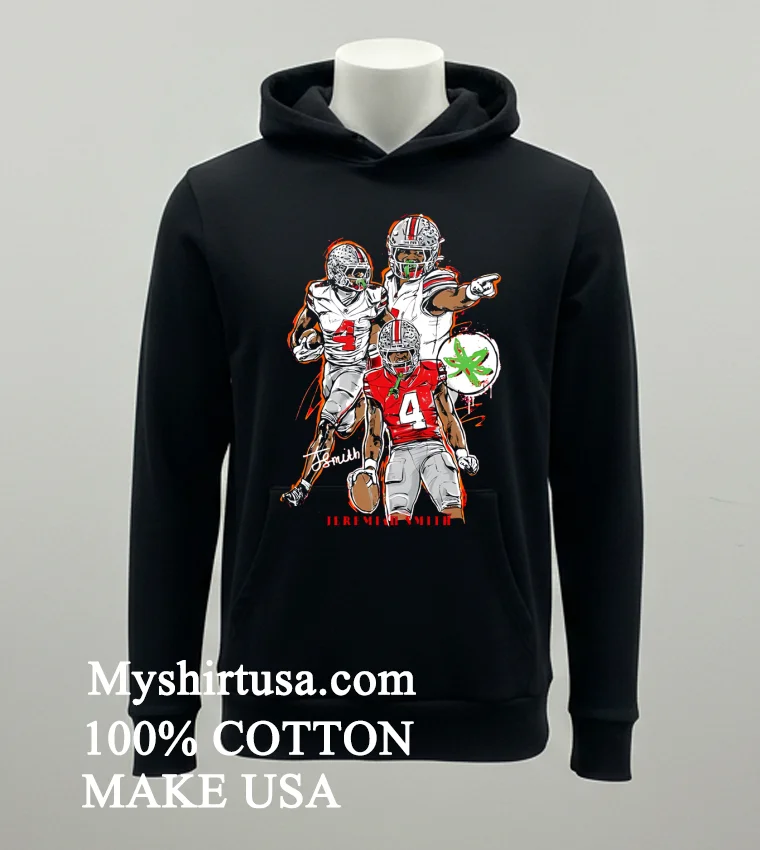 Ohio State Buckeyes Jeremiah Smith Red Artwork Graphic Shirt Balck Shirt