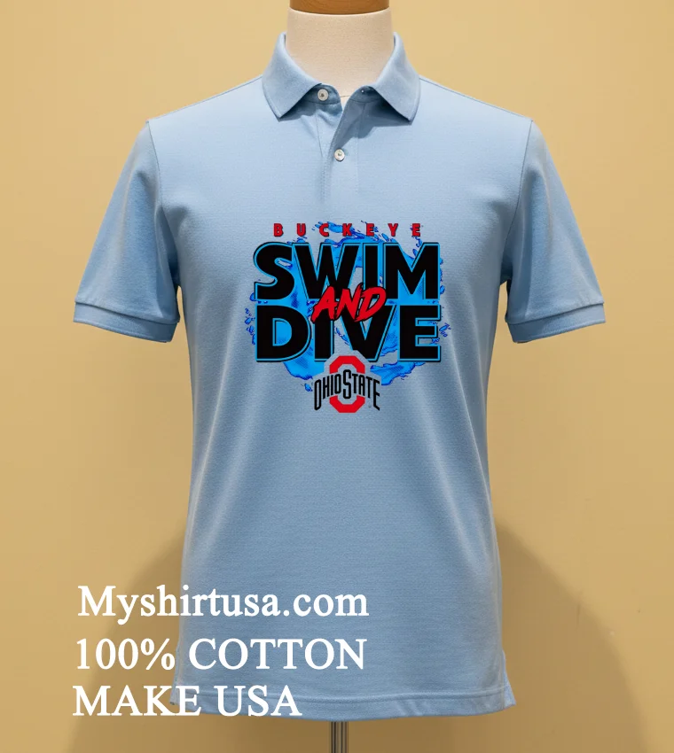 Ohio State Buckeyes Swim And Dive Shirt Blue Shirt