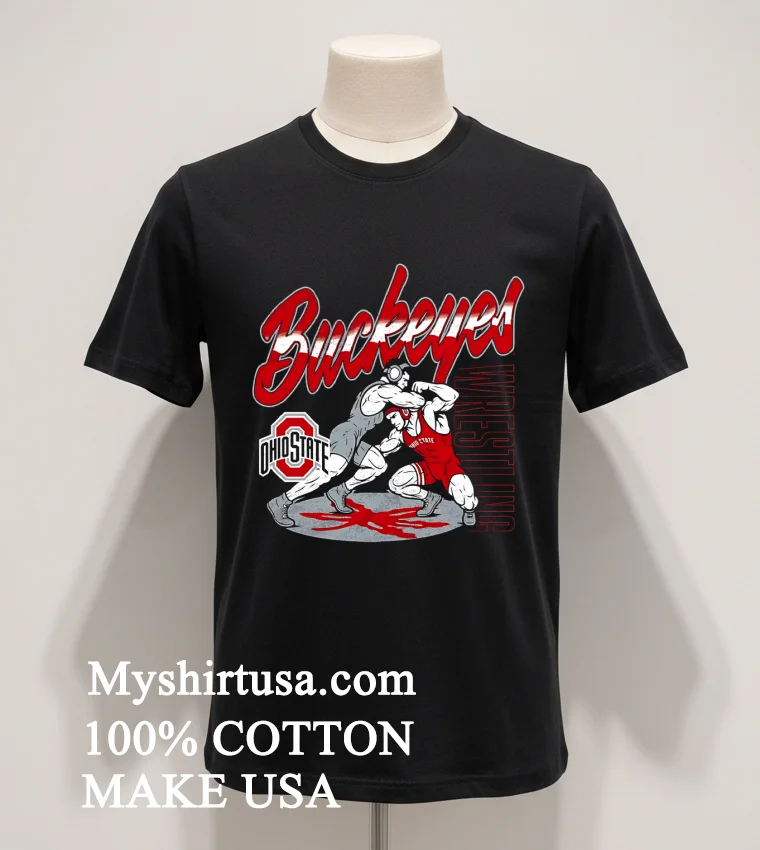 Ohio State Buckeyes Wrestling Mat Action Shirt Balck Shirt 1