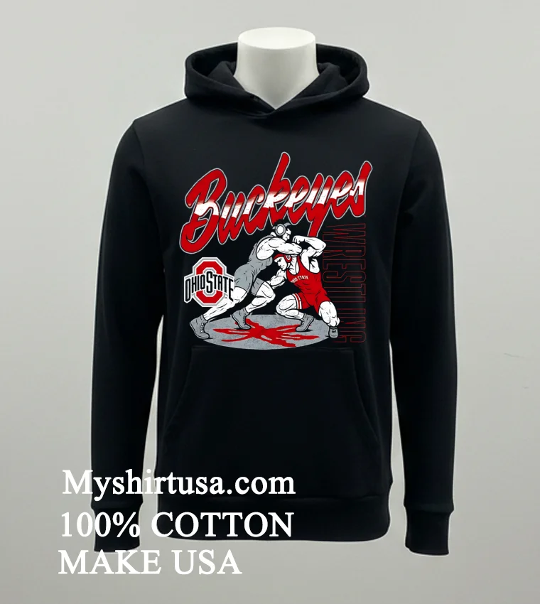 Ohio State Buckeyes Wrestling Mat Action Shirt Balck Shirt