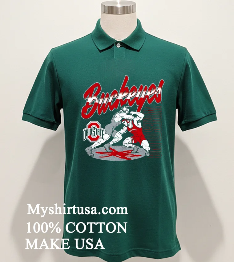Ohio State Buckeyes Wrestling Mat Action Shirt - green-shirt Ohio State Buckeyes Wrestling Mat Action Shirt Green Shirt