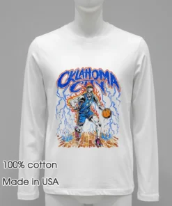 Oklahoma City Thunder Basketball Skeleton Player Lightning Shirt