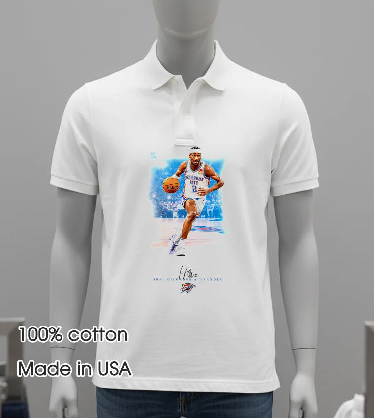 Oklahoma City Thunder Shai Gilgeous Alexander Player Signature Shirt White T Shirt