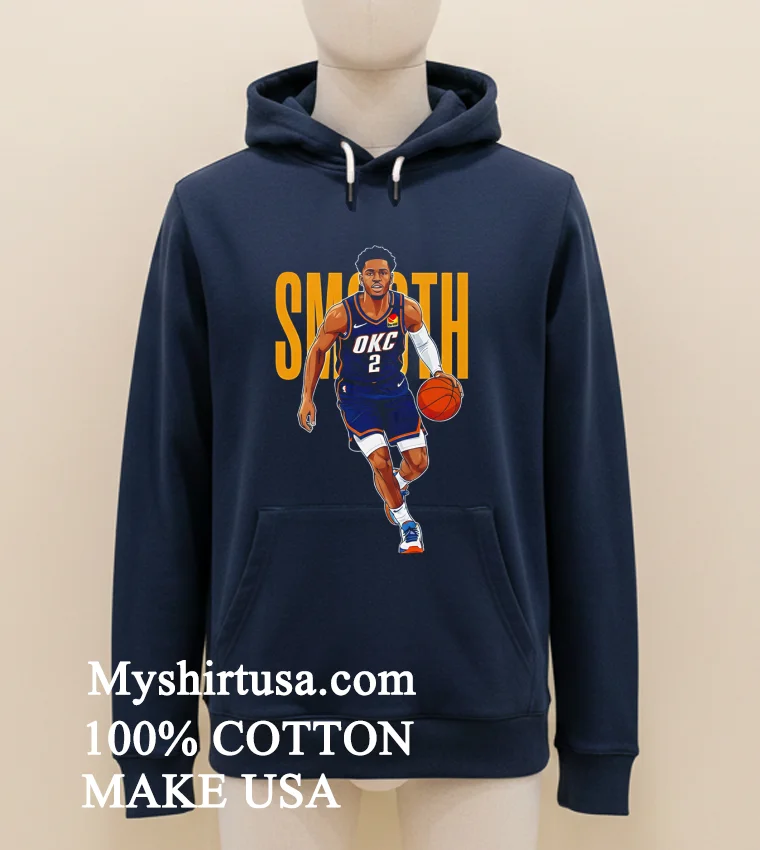 Oklahoma City Thunder Shai Gilgeous Alexander Smooth Shirt Navy Shirt 1