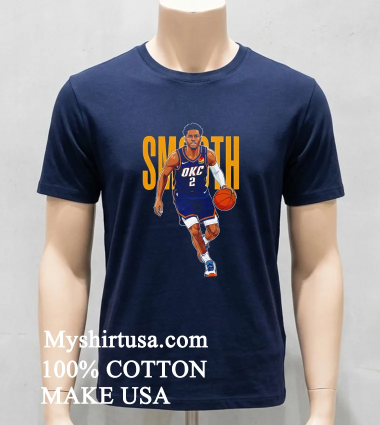 Oklahoma City Thunder Shai Gilgeous Alexander Smooth Shirt - navy-shirt Oklahoma City Thunder Shai Gilgeous Alexander Smooth Shirt Navy Shirt