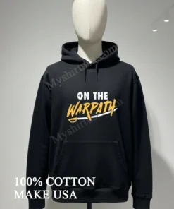 On The Warpath Yellow Script Text With Saber funny america t-shirts