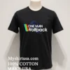 One Man Wolfpack Retro Rainbow Stripes Graphic Design Shirt Balck Shirt