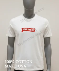 One Piece Anime Logo Red Banner Straw Hat Graphic funny america t-shirts