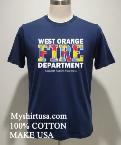 Orange Fire Department Supports Autism Awarenees Shirt Navy Shirt 1