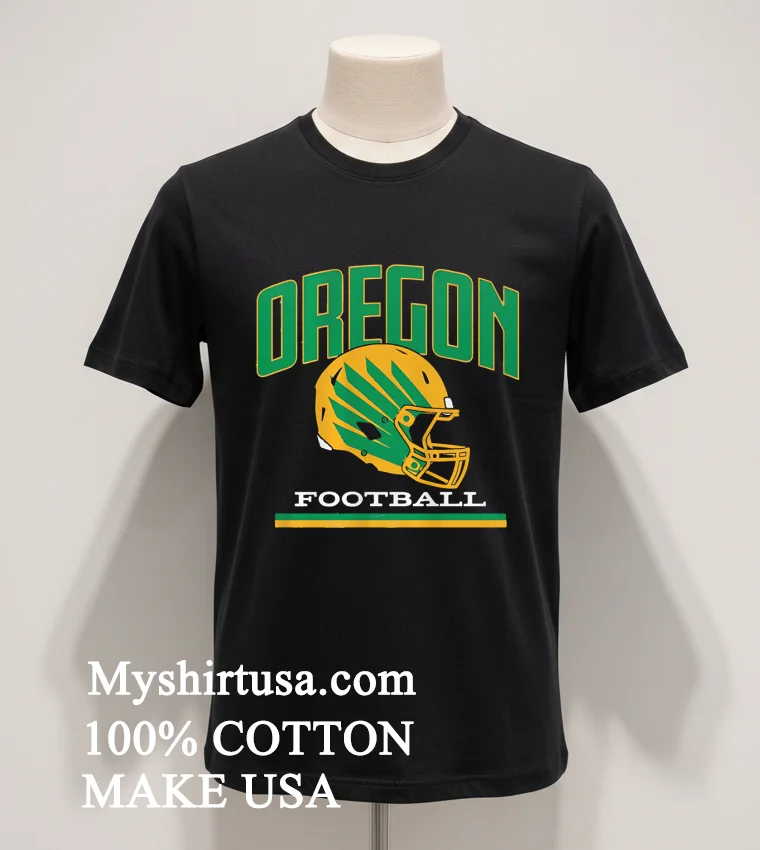 Oregon Football Green And Yellow Helmet Graphic funny america t-shirts - balck-shirt Oregon Football Green And Yellow Helmet Graphic Shirt Balck Shirt
