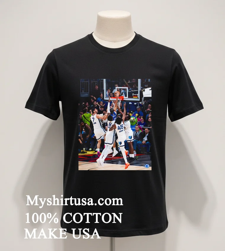 Orlando Magics Anthony Black Dunks On Four Grizzlies Players Shirt Balck Shirt 1