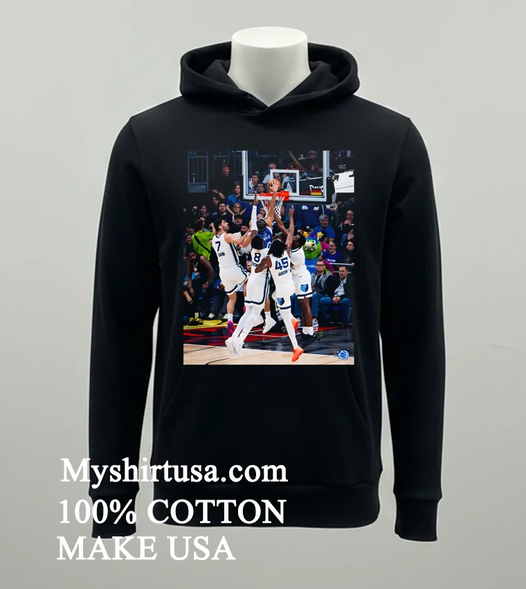 Orlando Magics Anthony Black Dunks On Four Grizzlies Players Shirt Balck Shirt