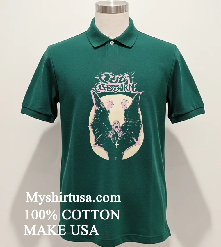 Ozzy Osbourne Batwing Character With Cross Necklace Retro Shirt - green-shirt Ozzy Osbourne Batwing Character With Cross Necklace Retro Shirt Green Shirt