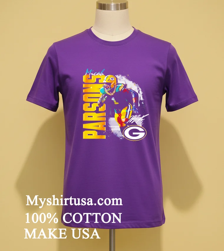 Parsons Momentum Green Bay Packers Big And Tall #1 Classic Shirt - purple-shirt Parsons Momentum Green Bay Packers Big And Tall 1 Classic Shirt Purple Shirt