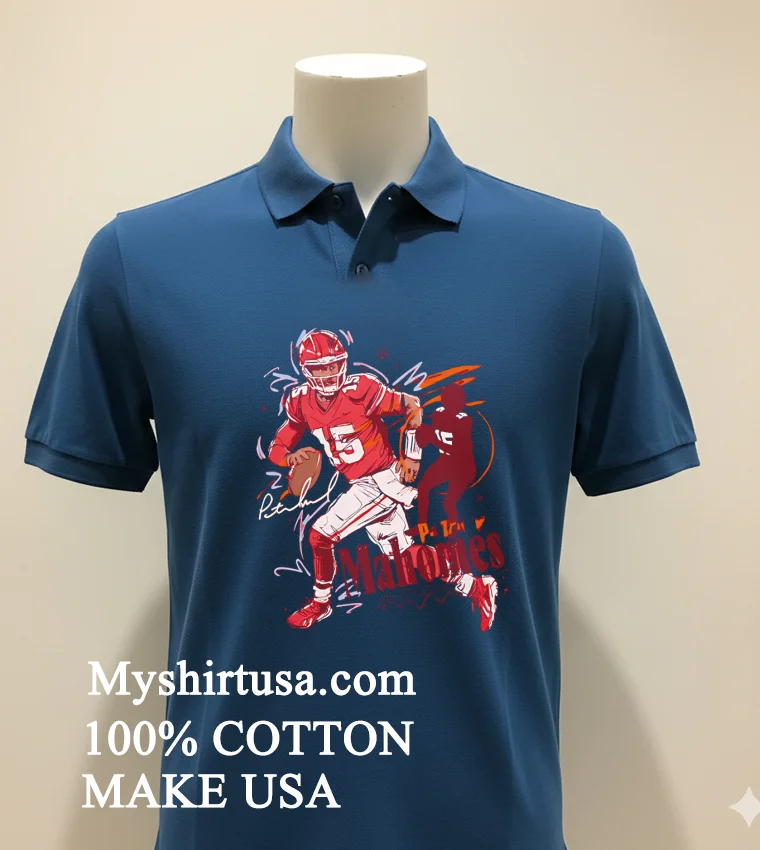 Patrick Mahomes Kansas City Scribble Signature Shirt Navy Shirt 2