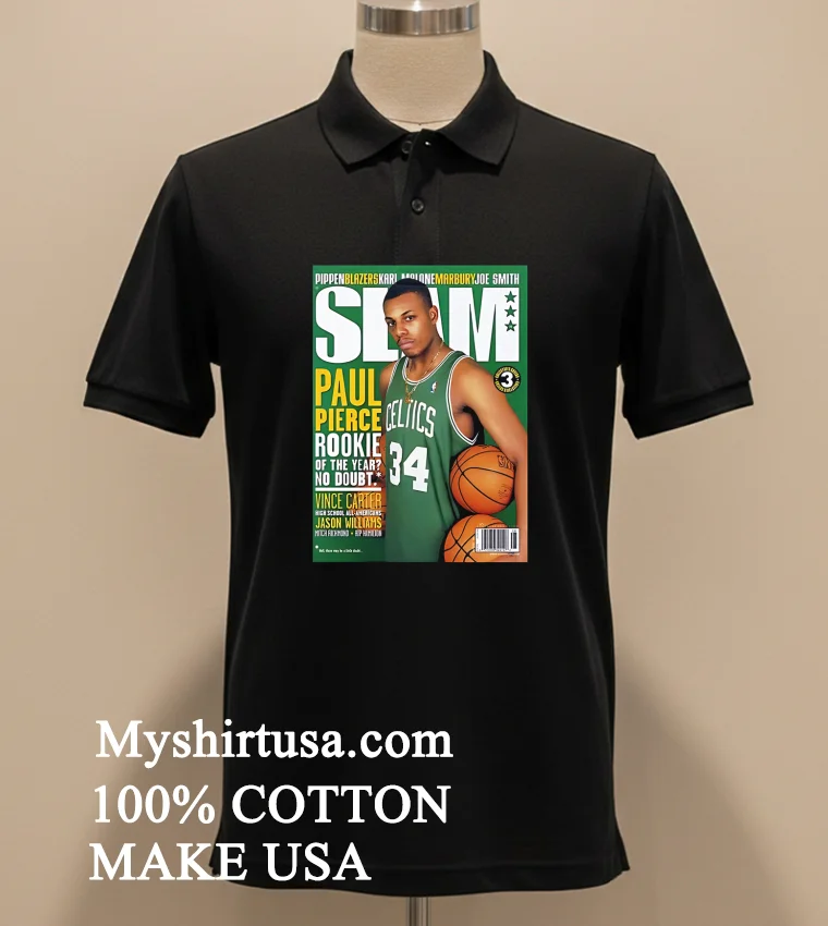 Paul Pierce Celtics Rookie Slam Cover Nba Basketball Shirt Balck Shirt 2