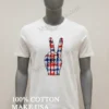 Peace Sign Hand With American Flag Stars And Stripes Shirt White T Shirt