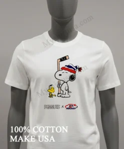 Peanuts Snoopy Woodstock Usa Hockey Team Playing Winter Sports funny america t-shirts