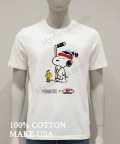 Peanuts Snoopy Woodstock Usa Hockey Team Playing Winter Sports funny america t-shirts