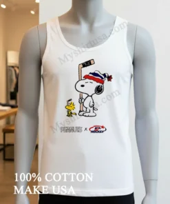 Peanuts Snoopy Woodstock Usa Hockey Team Playing Winter Sports funny america t-shirts