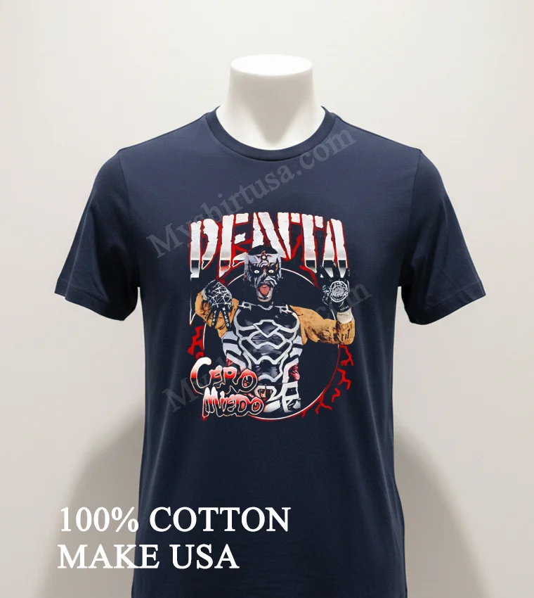 Penta Cero Miedo Lucha Libre Wrestler Mask Shirt Navy Shirt 1