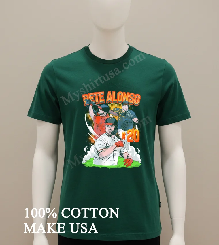 Pete Alonso 20 New York Mets Baseball Player Graphic funny america t-shirts - green-shirt Pete Alonso 20 New York Mets Baseball Player Graphic Shirt Green Shirt