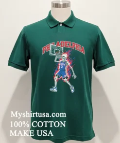 Philadelphia 76Ers Men’s Basketball Skeleton Player Fire Shirt
