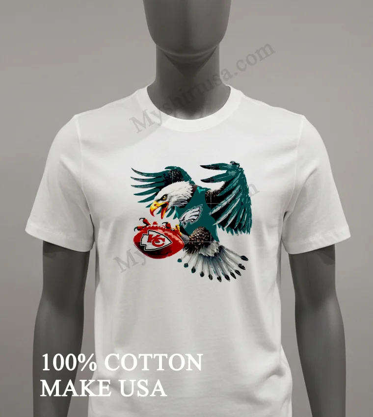 Philadelphia Eagle Kansas City Chiefs Game Day funny america t-shirts - white-t-shirt Philadelphia Eagle Kansas City Chiefs Game Day Shirt White T Shirt 2
