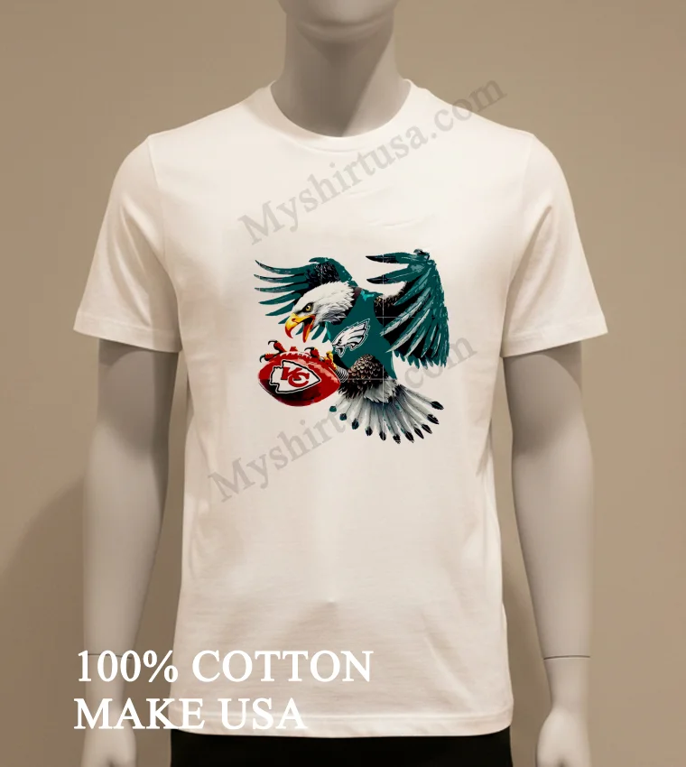 Philadelphia Eagle Kansas City Chiefs Game Day funny america t-shirts - white-t-shirt Philadelphia Eagle Kansas City Chiefs Game Day Shirt White T Shirt