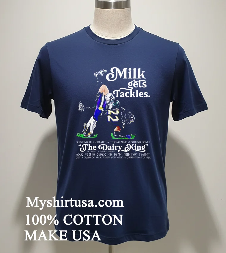 Philadelphia Eagles Milk Gets Tackles The Dairy King T Shirt - navy-shirt Philadelphia Eagles Milk Gets Tackles The Dairy King T Shirt Navy Shirt