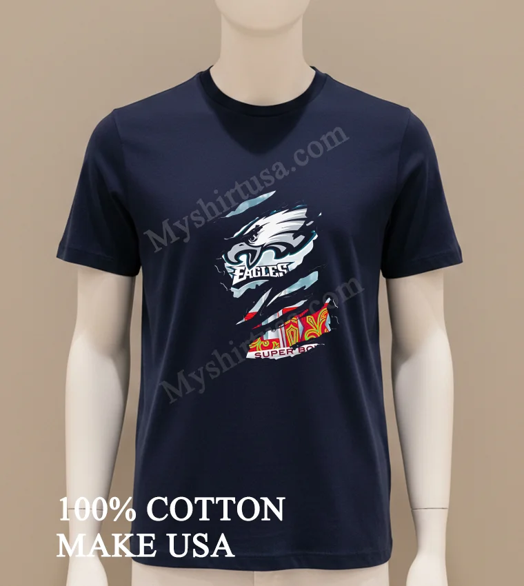 Philadelphia Eagles Super Bowl Lix 2025 New Logo Team Design Shirt Navy Shirt