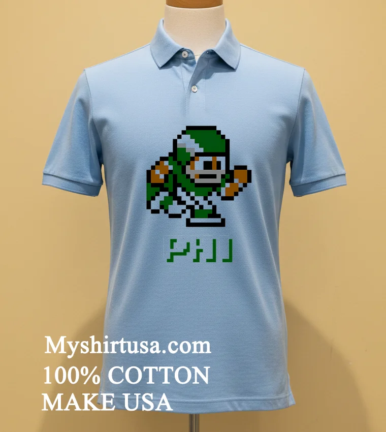 Philadelphia Eagles Tecmo Super Bowl Football Player Video Games Shirt Blue Shirt