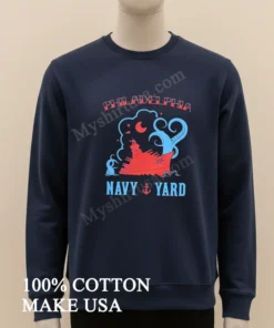 Philadelphia Navy Yard 215 Battleship And Kraken Tentacles funny america t-shirts