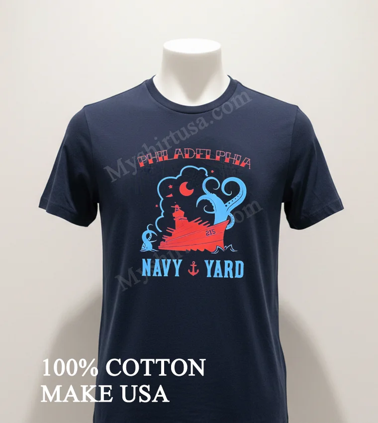 Philadelphia Navy Yard 215 Battleship And Kraken Tentacles Shirt Navy Shirt 1