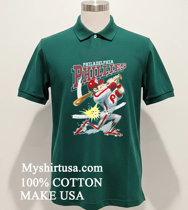 Philadelphia Phillies Caricature Player Shirt - green-shirt Philadelphia Phillies Caricature Player Shirt Green Shirt