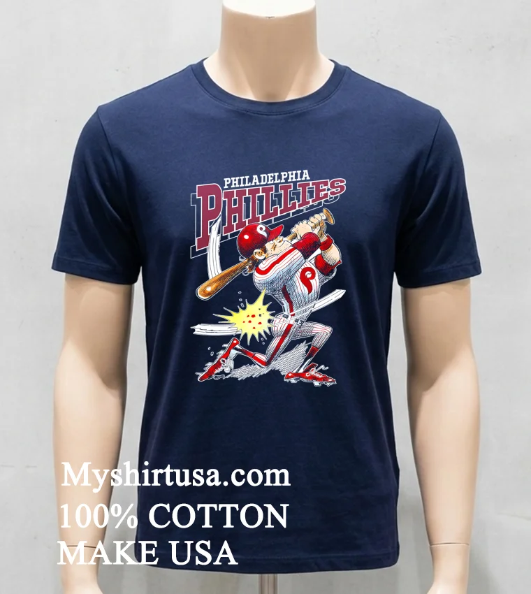 Philadelphia Phillies Caricature Player Shirt Navy Shirt