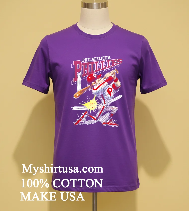 Philadelphia Phillies Caricature Player Shirt - purple-shirt Philadelphia Phillies Caricature Player Shirt Purple Shirt
