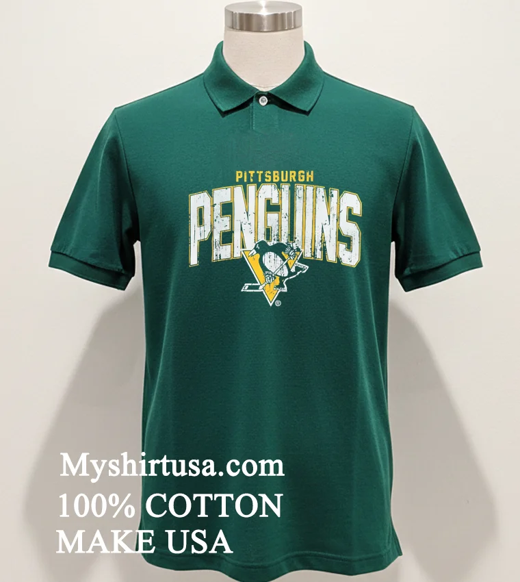 Pittsburgh Penguins Arc Letters Vintage Shirt Green Shirt