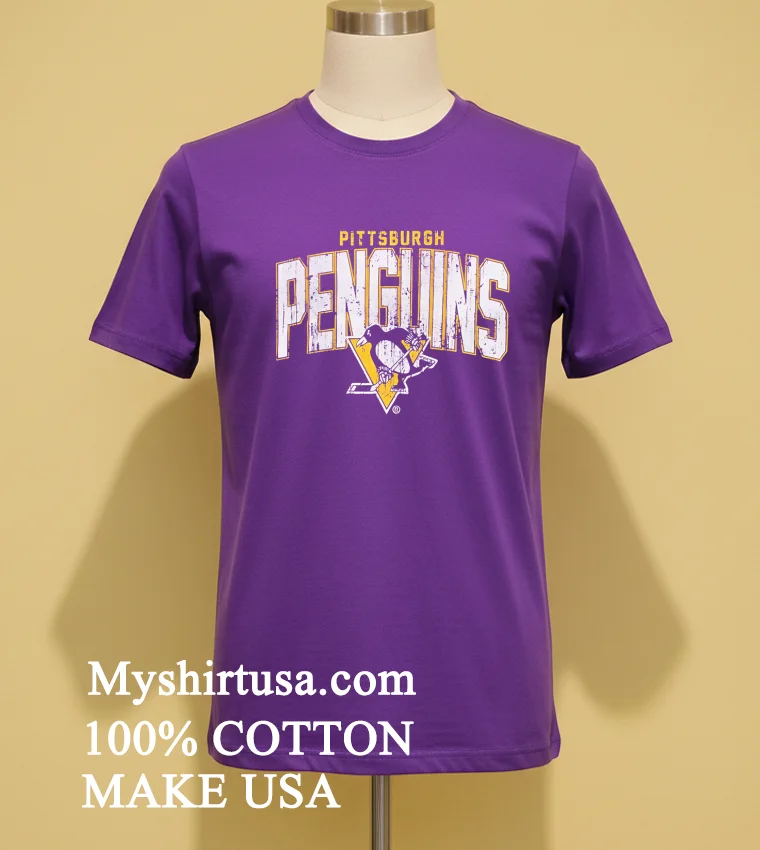 Pittsburgh Penguins Arc Letters Vintage Shirt - purple-shirt Pittsburgh Penguins Arc Letters Vintage Shirt Purple Shirt
