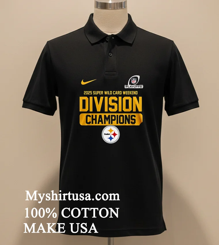 Pittsburgh Steelers 2025 Super Wild Card Weekend Division Champions Shirt - balck-shirt Pittsburgh Steelers 2025 Super Wild Card Weekend Division Champions Shirt Balck Shirt 1