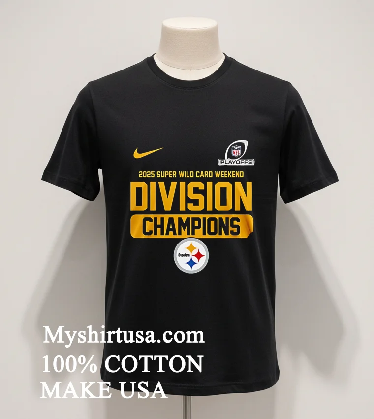 Pittsburgh Steelers 2025 Super Wild Card Weekend Division Champions Shirt Balck Shirt