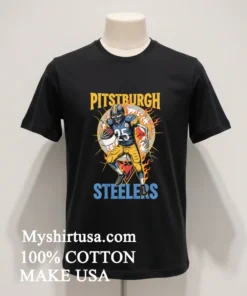 Pittsburgh Steelers Men’s Football Skeleton Player Burning Shirt