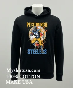 Pittsburgh Steelers Men’s Football Skeleton Player Burning Shirt