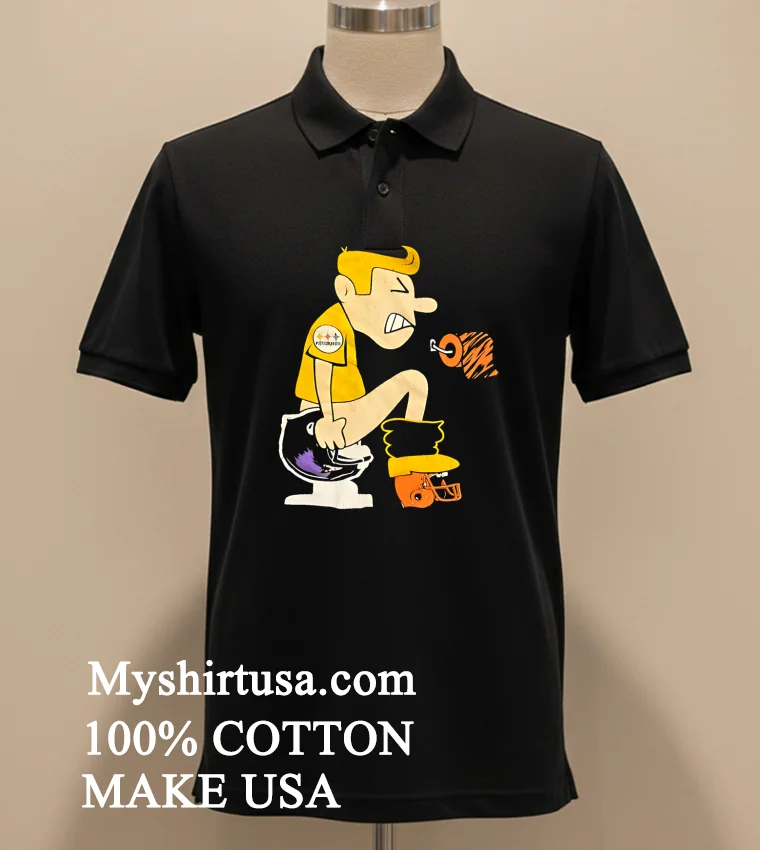 Pittsburgh Steelers Vs Cincinnati Bengals Cartoon Meme Shirt Balck Shirt 2