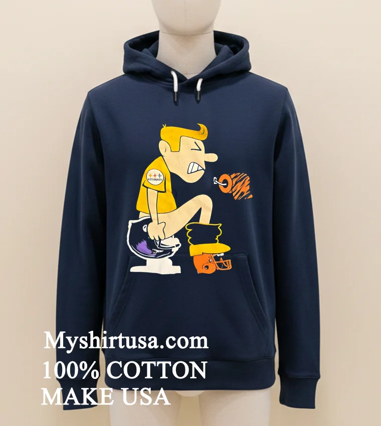 Pittsburgh Steelers Vs Cincinnati Bengals Cartoon Meme Shirt Navy Shirt 1