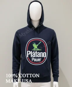 Platano Power Baseball Playing Plantain Character Logo funny america t-shirts